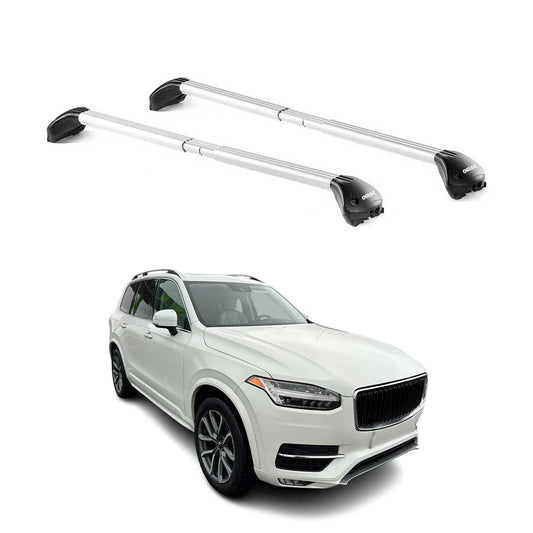 Dachträger Grundtäger für Volvo XC90 2015-2025 5 tür 100kg Alu Silber 2 tlg ABE OMAC DE