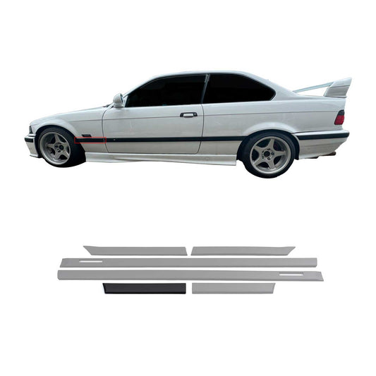 JOM Seitenleisten Türleisten für BMW 3er E36 Coupe Cabrio schwarz 6tlg OMAC DE