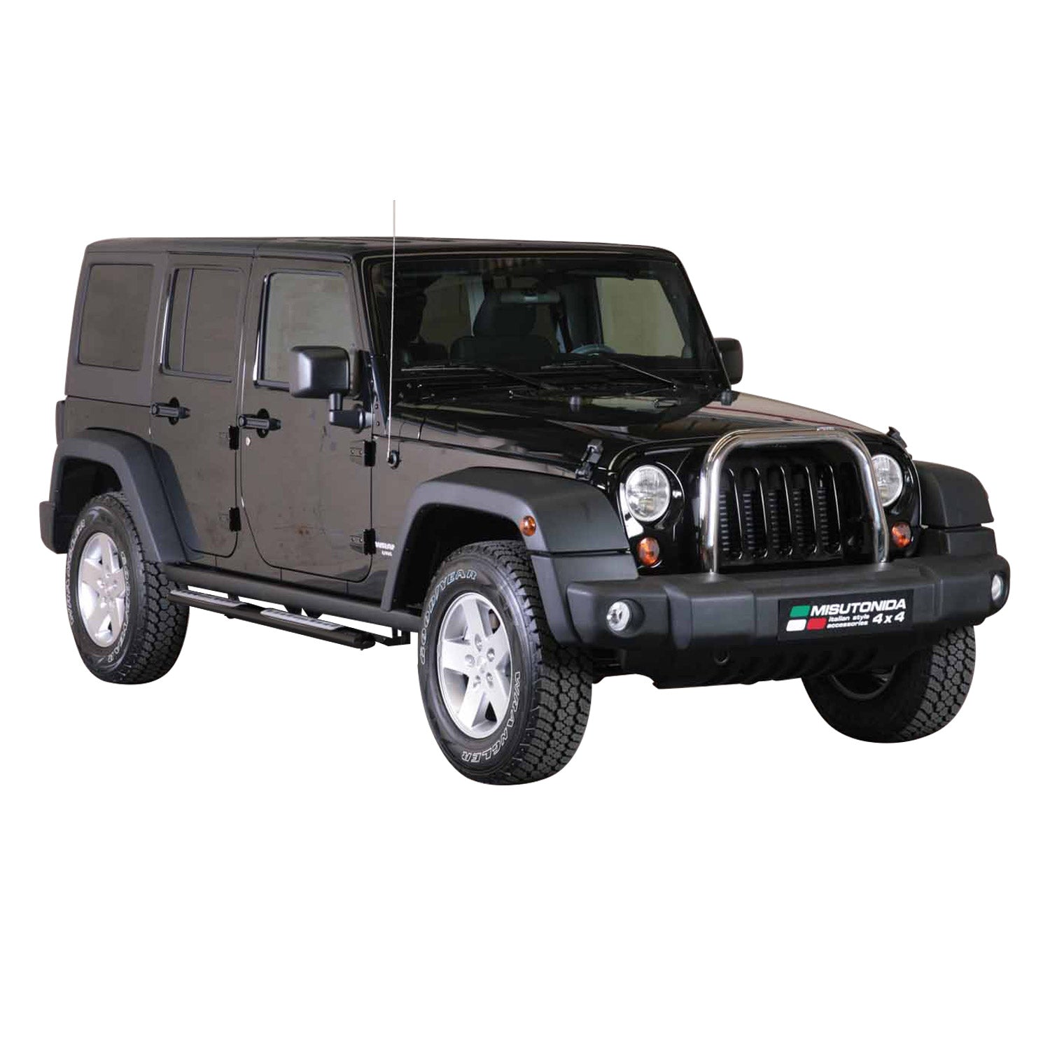 Edelstahl Seitenschweller Schwellerrohre für Jeep Wrangler 2011-2017 Schwarz OMAC DE