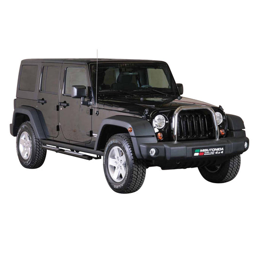 Edelstahl Seitenschweller Schwellerrohre für Jeep Wrangler 2011-2017 Schwarz OMAC DE