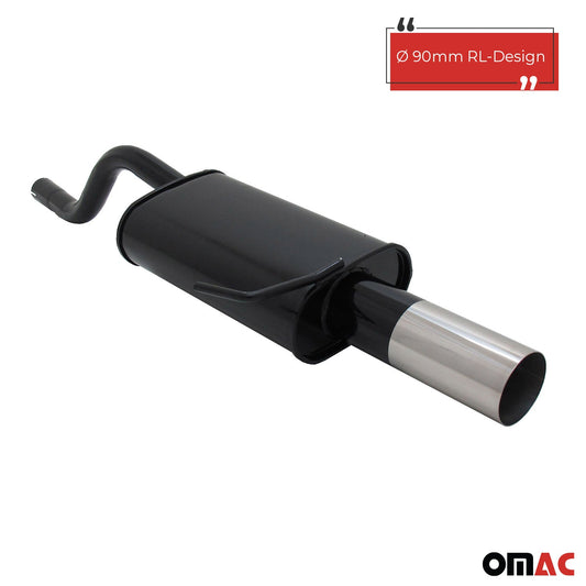 Novus Sportauspuff für Renault Clio 2 1x90mm RL-Design Endschalldämpfer mit ABE OMAC DE
