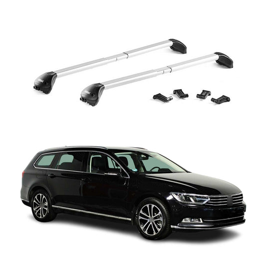 Dachträger Grundtäger für VW Passat Wagon B8 2015-2025 100kg Alu Silber 2x ABE OMAC DE