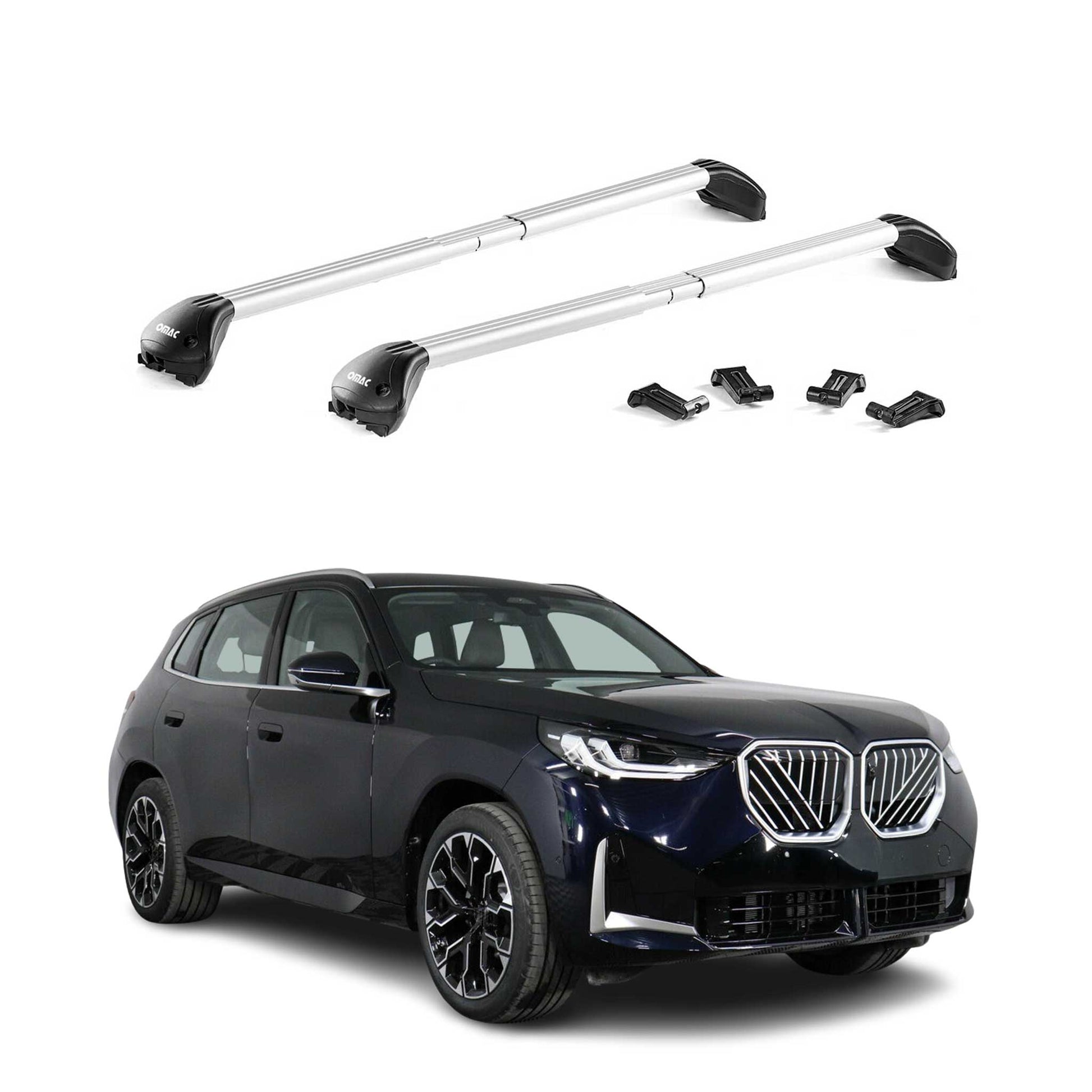 Dachträger Grundtäger für BMW X3 G45 2024-2025 100kg Aluminium Silber 2 tlg ABE OMAC DE