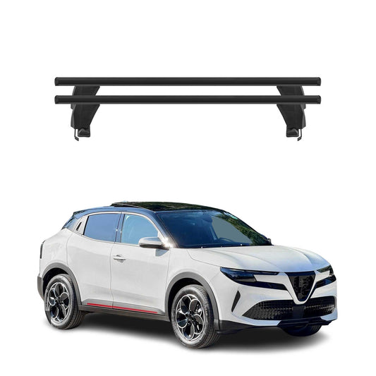 Menabo Dachträger Grundträger für Alfa Romeo Junior 2024-2025 ABE Alu Schwarz 2x OMAC DE