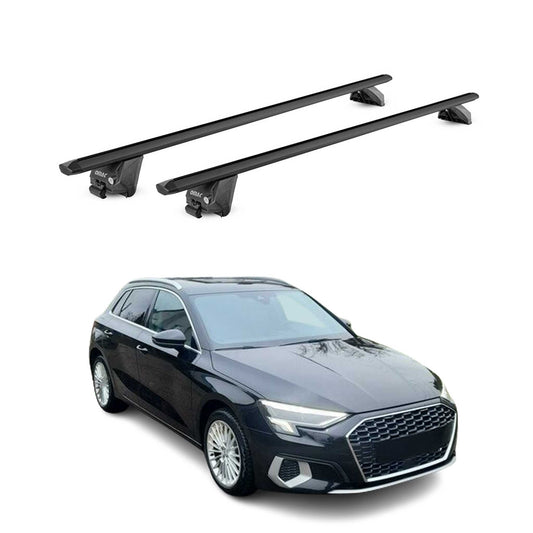 Dachträger Grundtäger für Audi A3 Sportback 8Y 2020-2025 100kg Alu Schwarz ABE OMAC DE