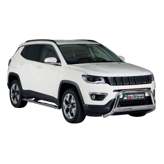 Edelstahl Seitenschweller Schwellerrohre für Jeep Compass 2016-2021 Silber OMAC DE