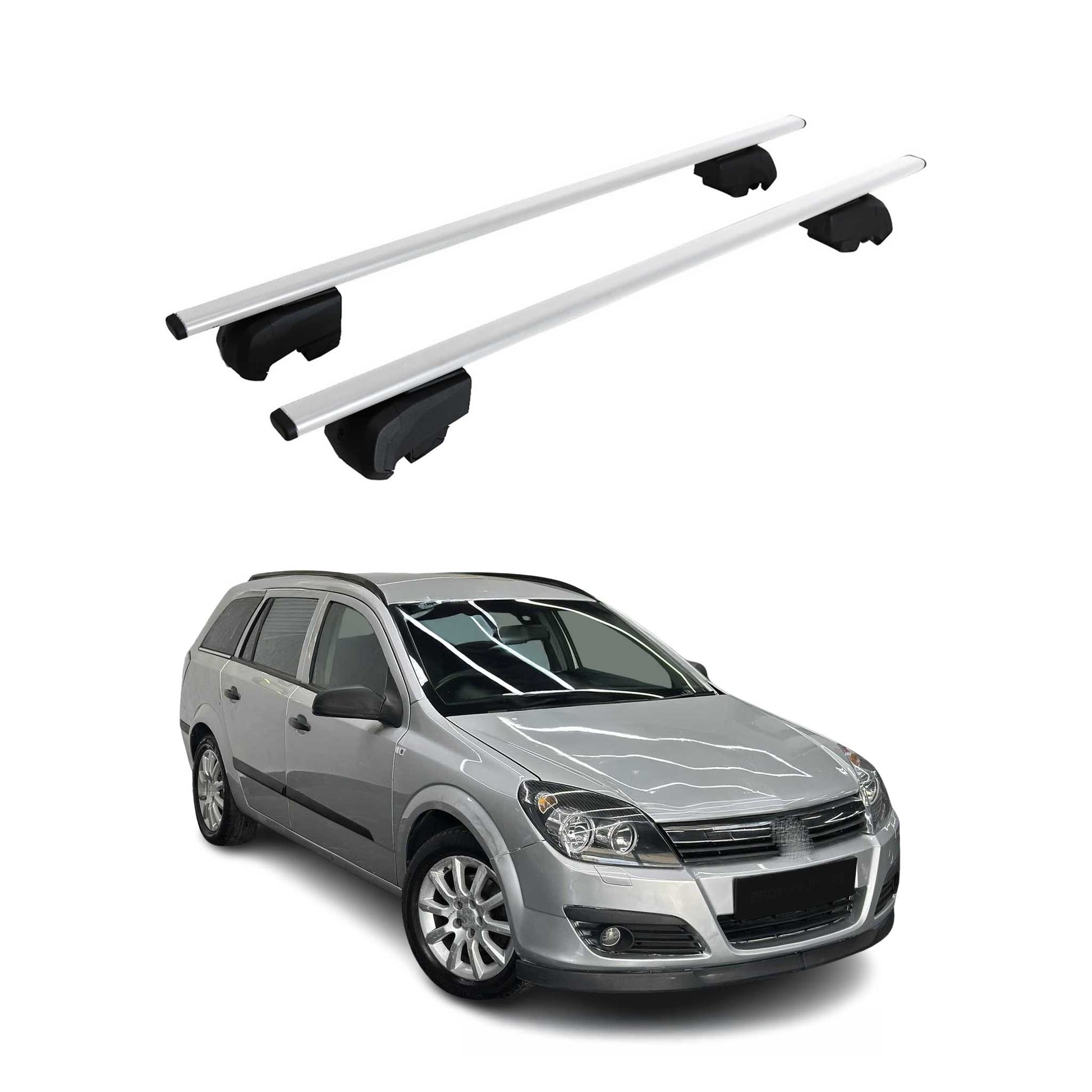 Dachträger Grundtäger für Opel Astra H Kombi 2004-2010 75kg Metall Silber 2 tlg OMAC DE