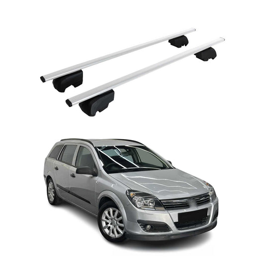 Dachträger Grundtäger für Opel Astra H Kombi 2004-2010 75kg Metall Silber 2 tlg OMAC DE
