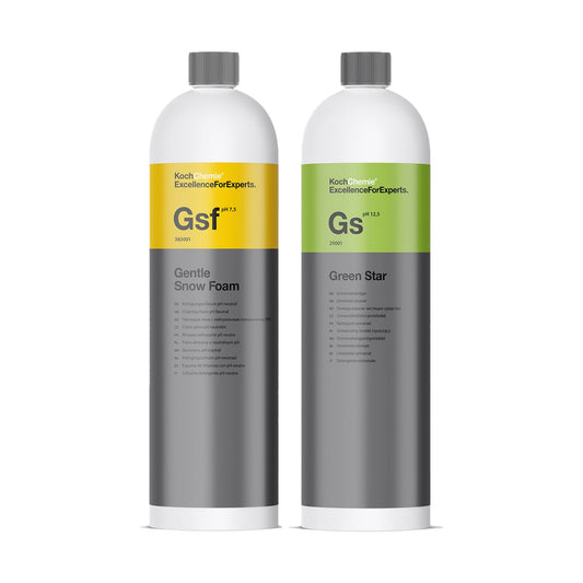 Koch Chemie Gentle Snow Foam Reinigungsschaum + Green Star Reiniger je 1 Liter