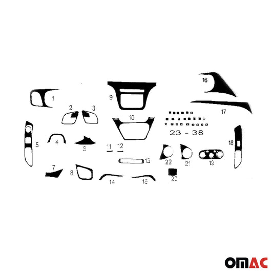 Innenraum Dekor Cockpit für Iveco Daily 2014-2019 Carbon Optik 38 tlg OMAC DE