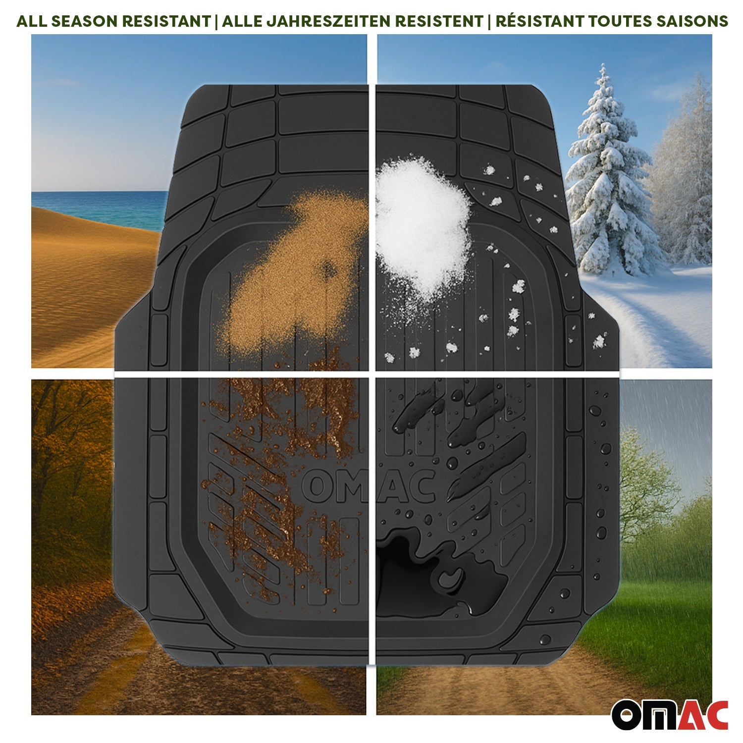 2023-2025 BYD Tang 7Sitze Fußmatten Zuschneidbar Schwarz Gummi 4 tlg OMAC DE
