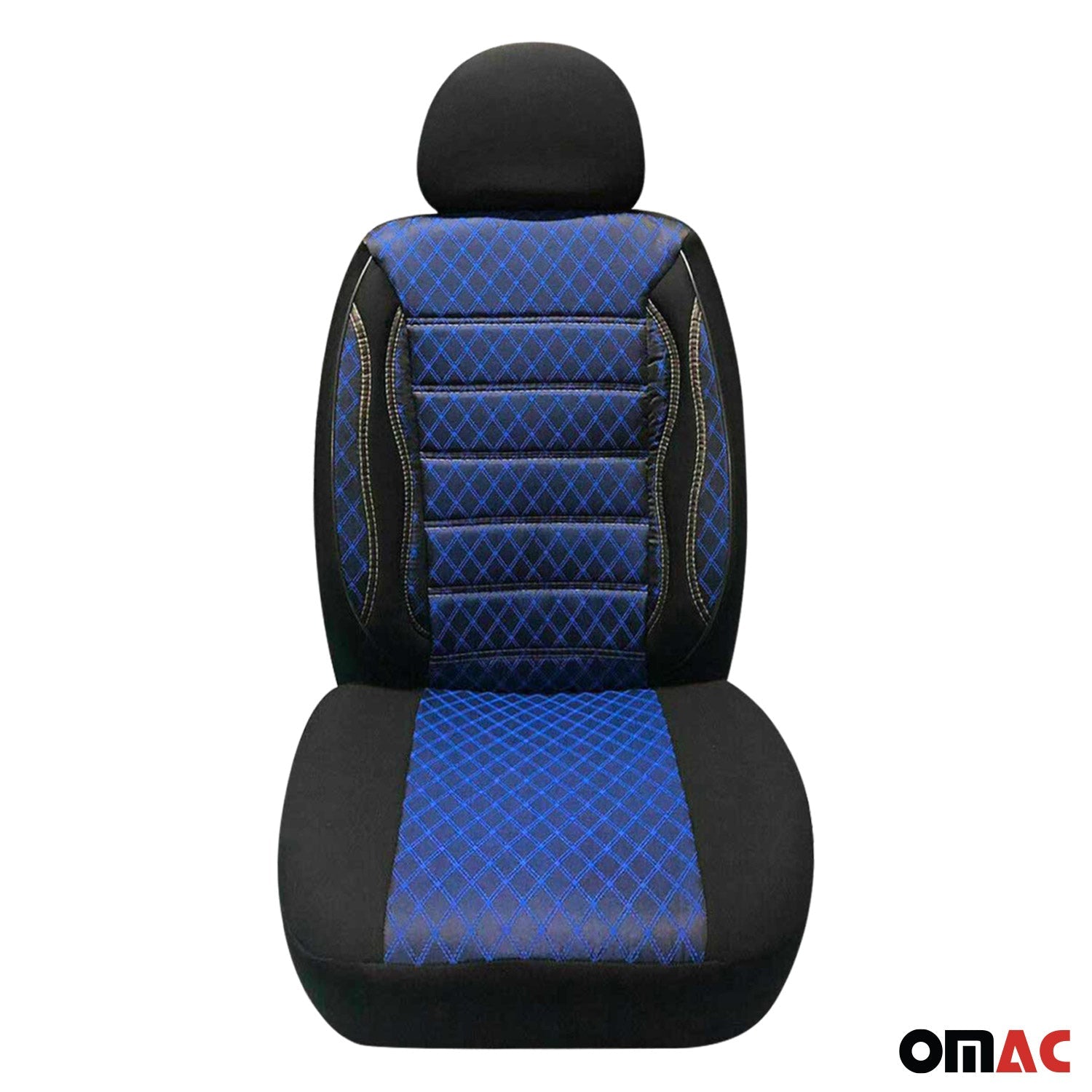 Sitzbezüge Schonbezüge für VW Transporter T6 2015-2025 Schwarz Blau 2 Sitz Vorne OMAC DE