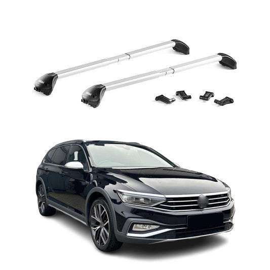 Dachträger Grundtäger für VW Passat Alltrack B8 2015-2022 100kg Alu Grau 2x ABE OMAC DE