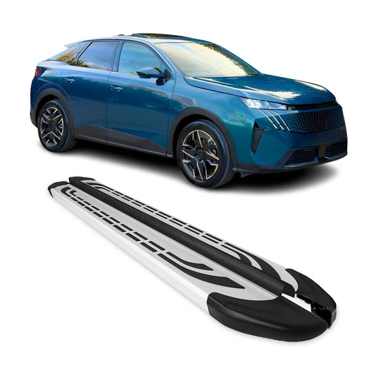 2024-2025 Peugeot e-3008 Trittbretter Seitenschweller Seitenbretter Aluminium Silber OMAC DE