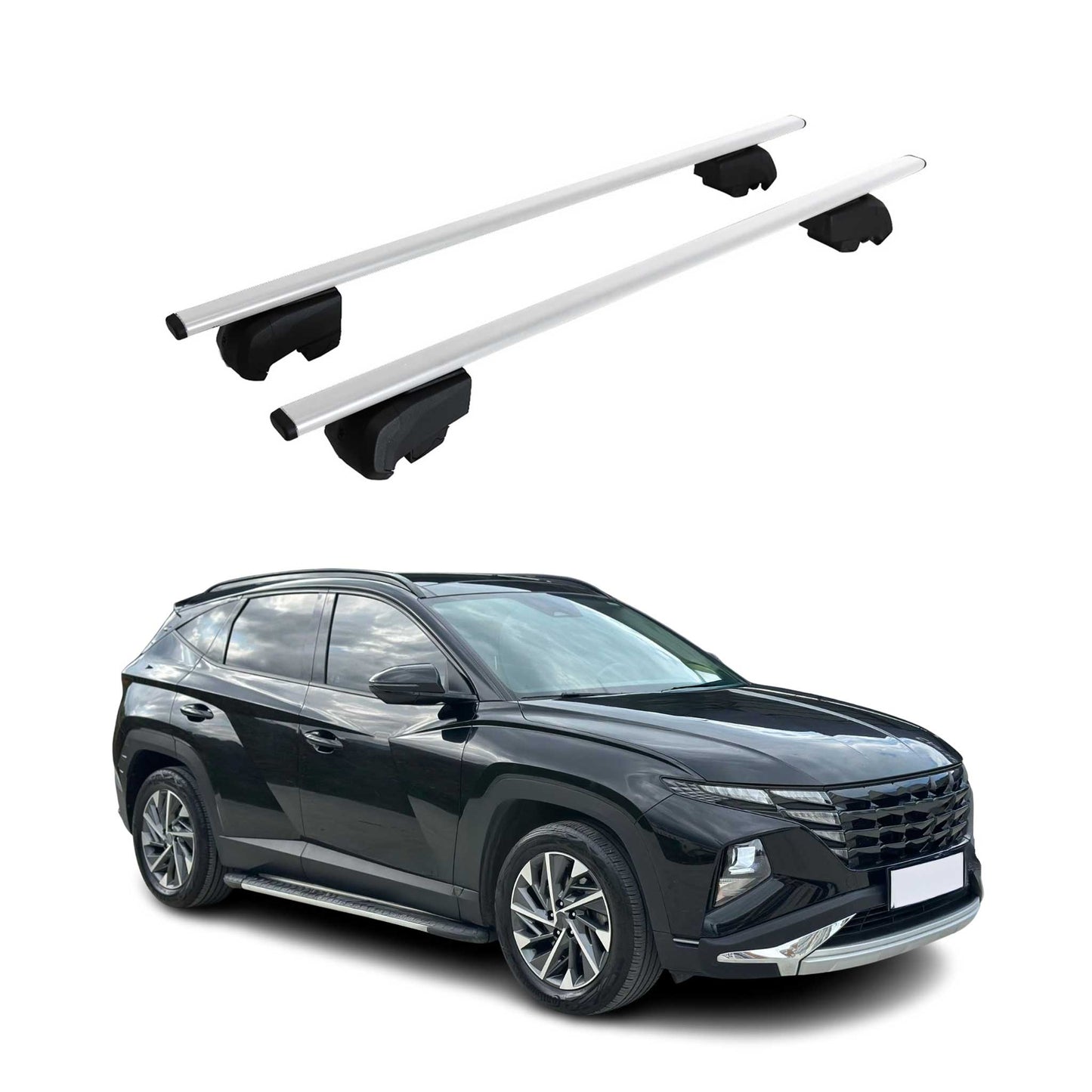 Dachträger Grundträger für Hyundai Tucson 2020-2025 Metall Silber ABE 2x OMAC DE
