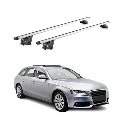 Dachträger Grundtäger für Audi A4 B8 B9 Avant 2008-2025 100kg Alu Silber 2x ABE OMAC DE
