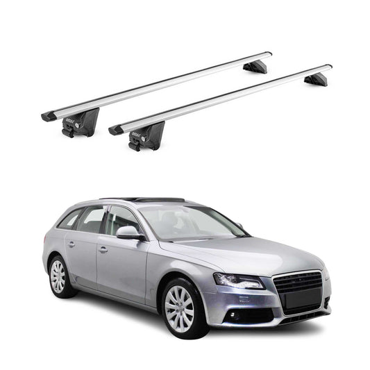 Dachträger Grundtäger für Audi A4 B8 B9 Avant 2008-2025 100kg Alu Silber 2x ABE OMAC DE
