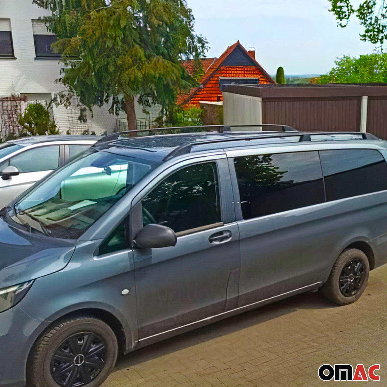 Dachreling Dachgepäckträger für VW Transporter T7 2024-2025 L2 Langer Schwarz 2x OMAC DE
