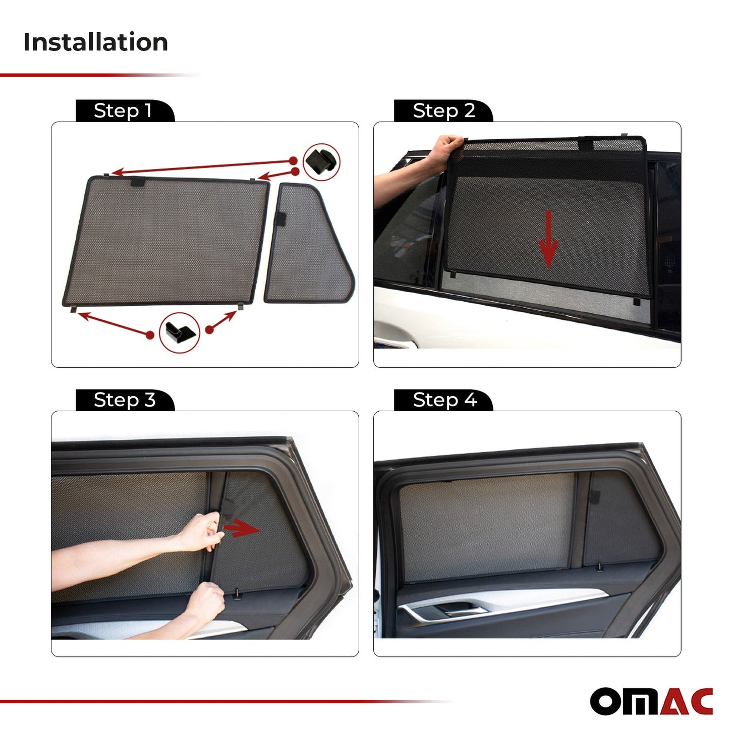 Sonnenschutz Seitenfenster für BMW 5er E60 M5 Limo 2003-2010 Heckscheibe 2tlg OMAC DE