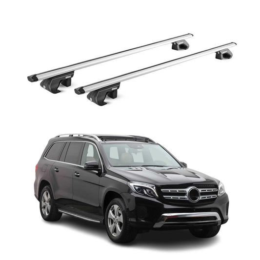 Dachträger Grundtäger für Mercedes GLS X166 2016-2019 90kg Alu Silber 2 tlg ABE OMAC DE