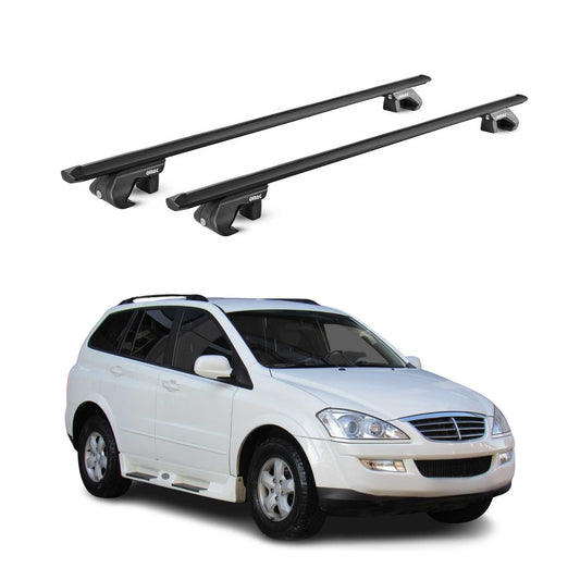 Dachträger Grundtäger für Ssangyong Kyron 2005-2014 5 tür 90kg Alu Schwarz ABE OMAC DE