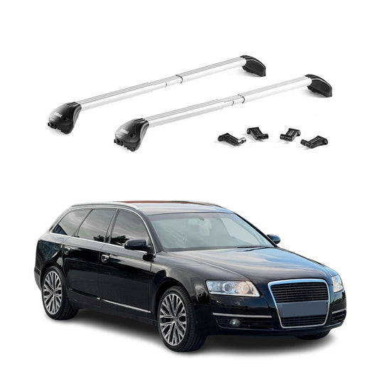 Dachträger Grundtäger für Audi A6 Avant 2005-2025 100kg Alu Silber 2 tlg ABE OMAC DE