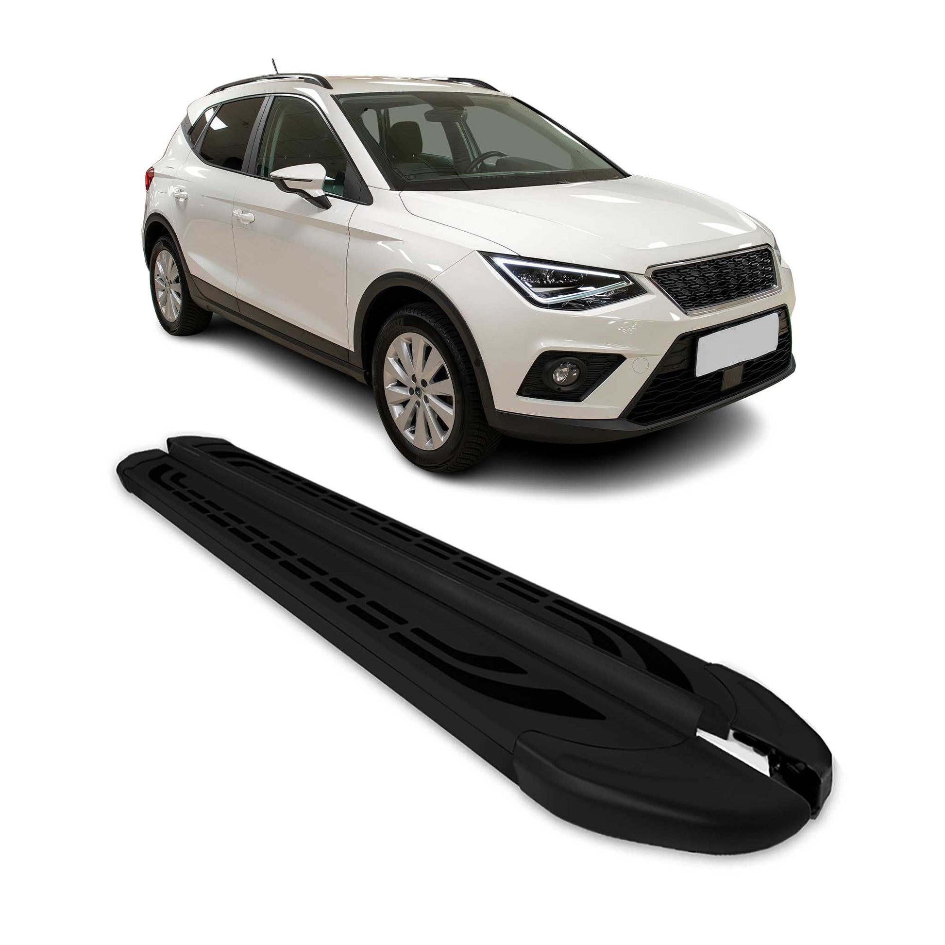 Trittbretter Seitenschweller für Seat Arona 2017-2025 Schwarz Aluminium 2 tlg - autoseifert.com