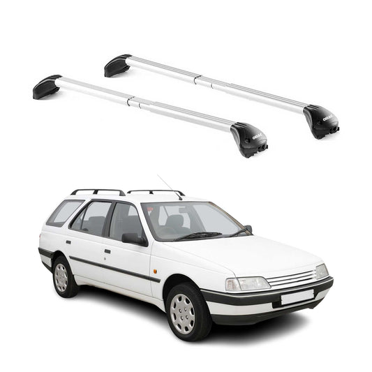 Dachträger für Peugeot 405 406 407 Kombi 1988-2012 5 tür 100kg Alu Silber 2x ABE OMAC DE