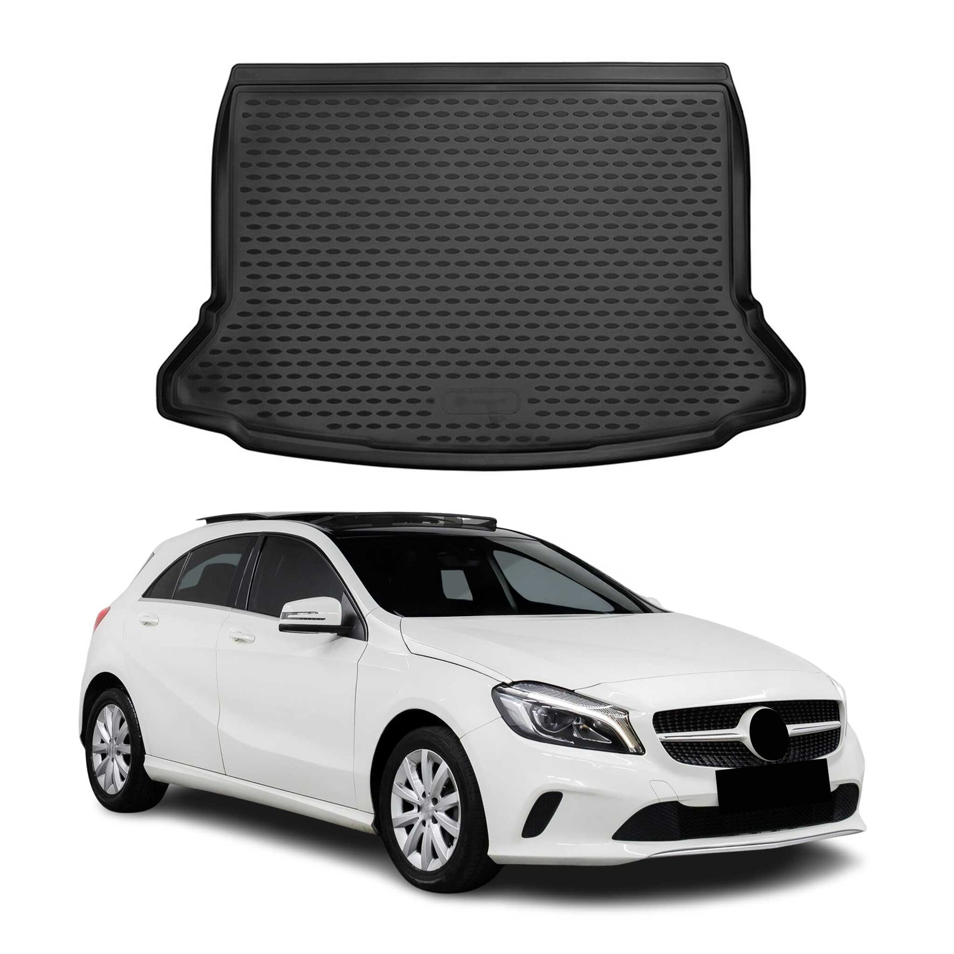 Kofferraummatte Kofferraumwanne für Mercedes A Klasse W176 2012-2018 Schwarz OMAC DE