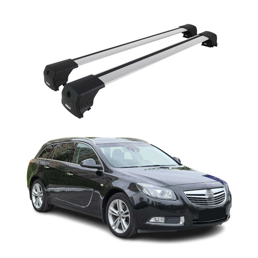 Dachträger Grundtäger für Opel Insignia A 2008-2017 75kg Aluminium Silber 2 tlg OMAC DE