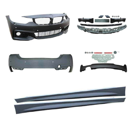 JOM Stoßstangen Kit & Seitenschweller für BMW F36 Grand Coupé 2014-2021 Schwarz OMAC DE