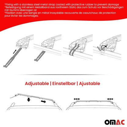 Dachträger für Nissan Qashqai+2 J10 2006-2014 5 tür 100kg Alu Silber 2x ABE OMAC DE