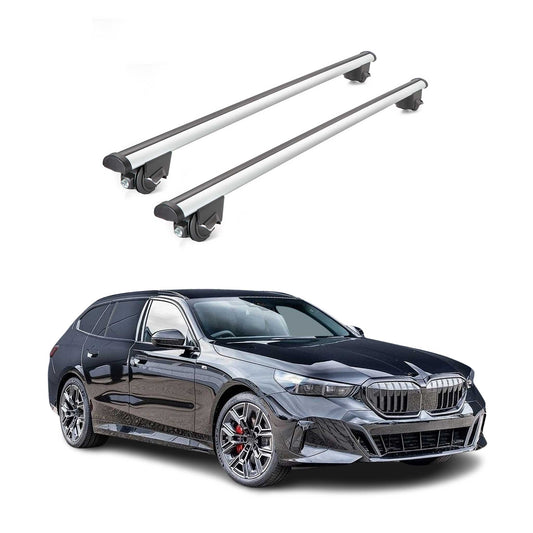 Dachträger Grundtäger für BMW 5er G61 Touring 2024-2025 100kg Alu Silber 2x ABE OMAC DE