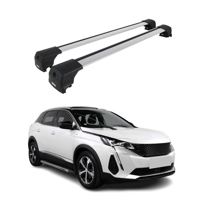 Dachträger Grundtäger für Peugeot 3008 2016-2023 75kg Aluminium Silber 2 tlg OMAC DE