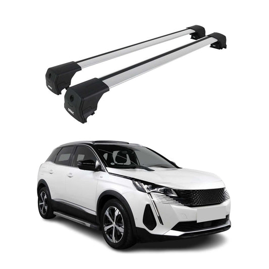Dachträger Grundtäger für Peugeot 3008 2016-2023 75kg Aluminium Silber 2 tlg OMAC DE