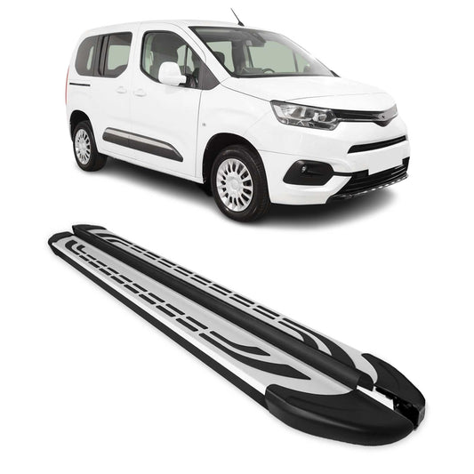 Trittbretter Seitenschweller für Toyota Proace City 2019-2025 L1 Alu Schwarz