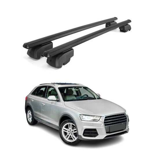 Dachträger Grundtäger für Audi Q3 mk1 2011-2018 75kg Alu Schwarz 2 tlg OMAC DE