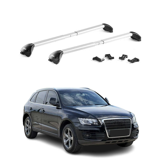 Dachträger Grundtäger für Audi Q5 8R FY 2008-2024 100kg Alu Silber 2 tlg ABE OMAC DE