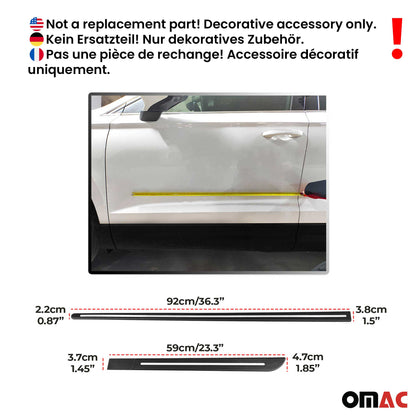 Seitentürleiste Türschutzleiste Universal Polypropylene Schwarz Chrome 4x OMAC DE