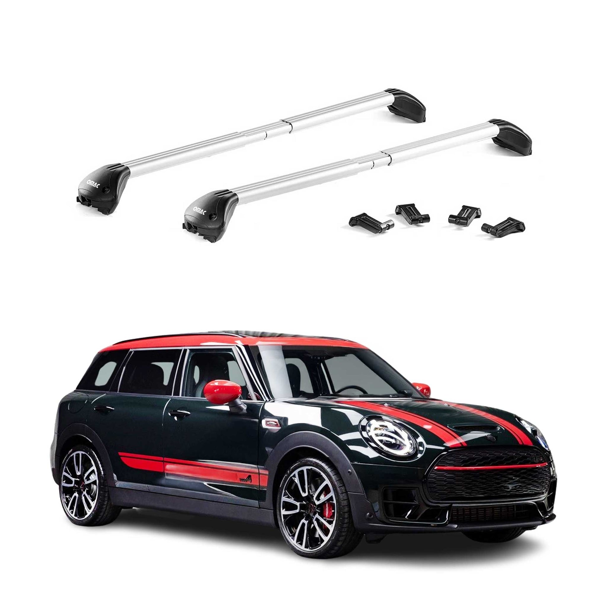 Dachträger Grundtäger für Mini Clubman F54 2015-2023 100kg Alu Silber 2 tlg ABE OMAC DE