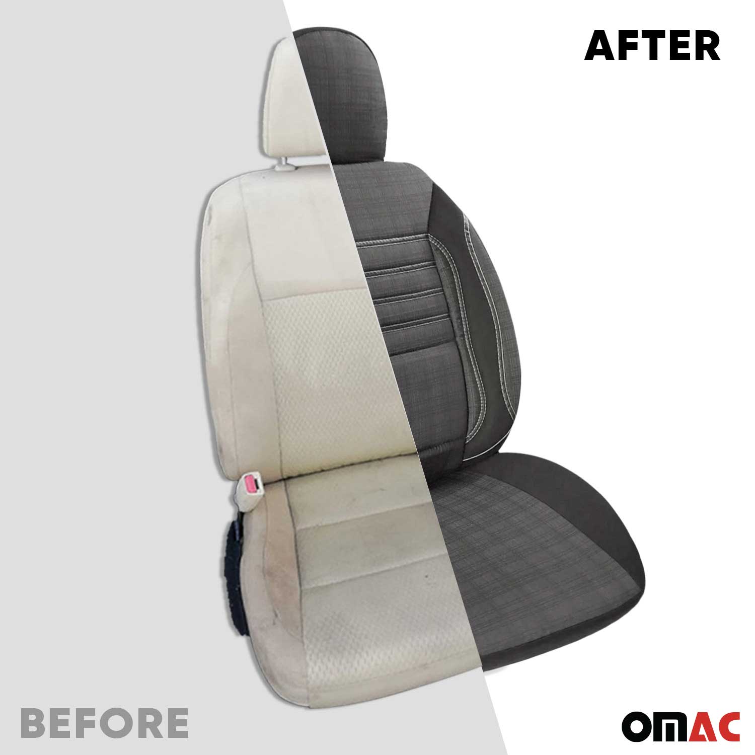 Schonbezüge Sitzschoner Sitzbezüge für VW Caddy 2003-2025 Rauch Grau 1 Sitz OMAC DE