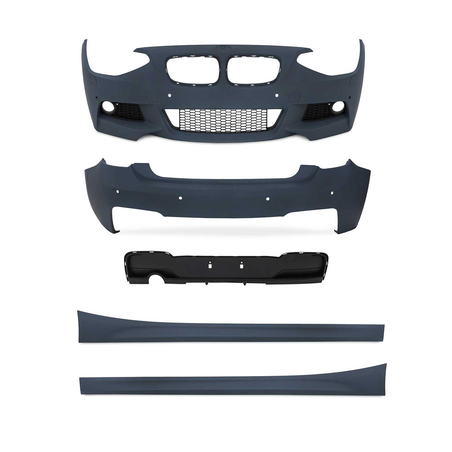 JOM Stoßstangen Kit & Seitenschweller für BMW F20 5-türer 2011-2015 Schwarz OMAC DE