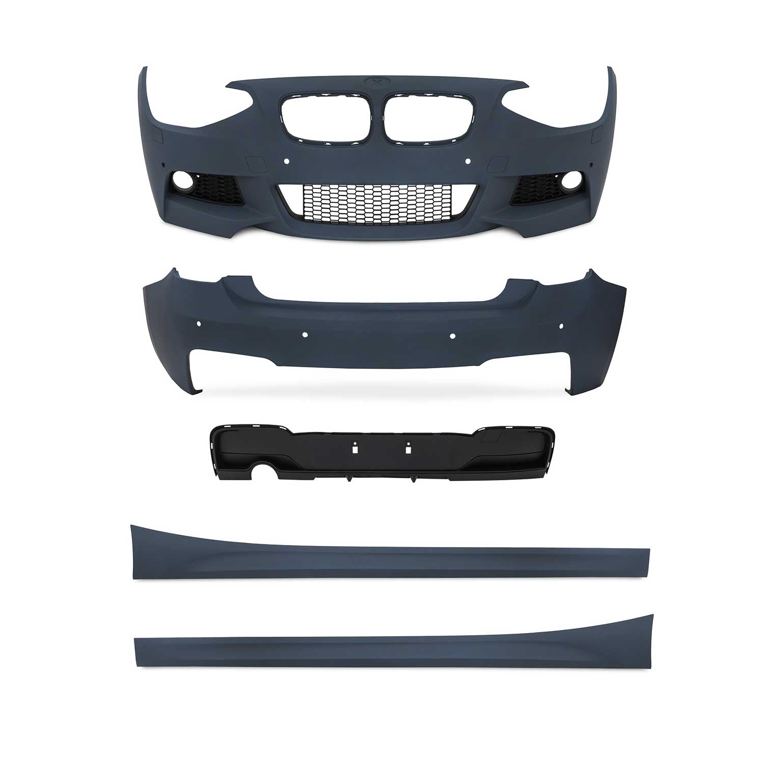 JOM Stoßstangen Kit & Seitenschweller für BMW F20 5-türer 2011-2015 Schwarz OMAC DE