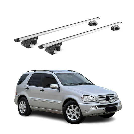 Dachträger Grundtäger für Mercedes ML Klasse W163 1998-2005 90kg Alu Grau 2x ABE OMAC DE