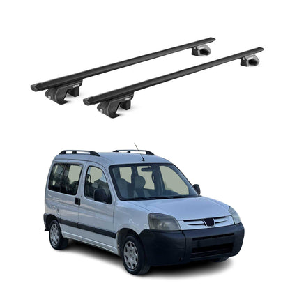 Dachträger Grundtäger für Peugeot Partner mk1 2002-2008 FL 90kg Alu Schwarz ABE OMAC DE