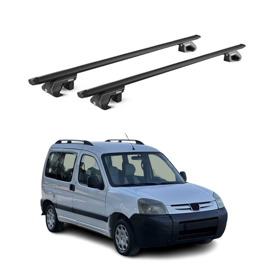 Dachträger Grundtäger für Peugeot Partner mk1 2002-2008 FL 90kg Alu Schwarz ABE OMAC DE