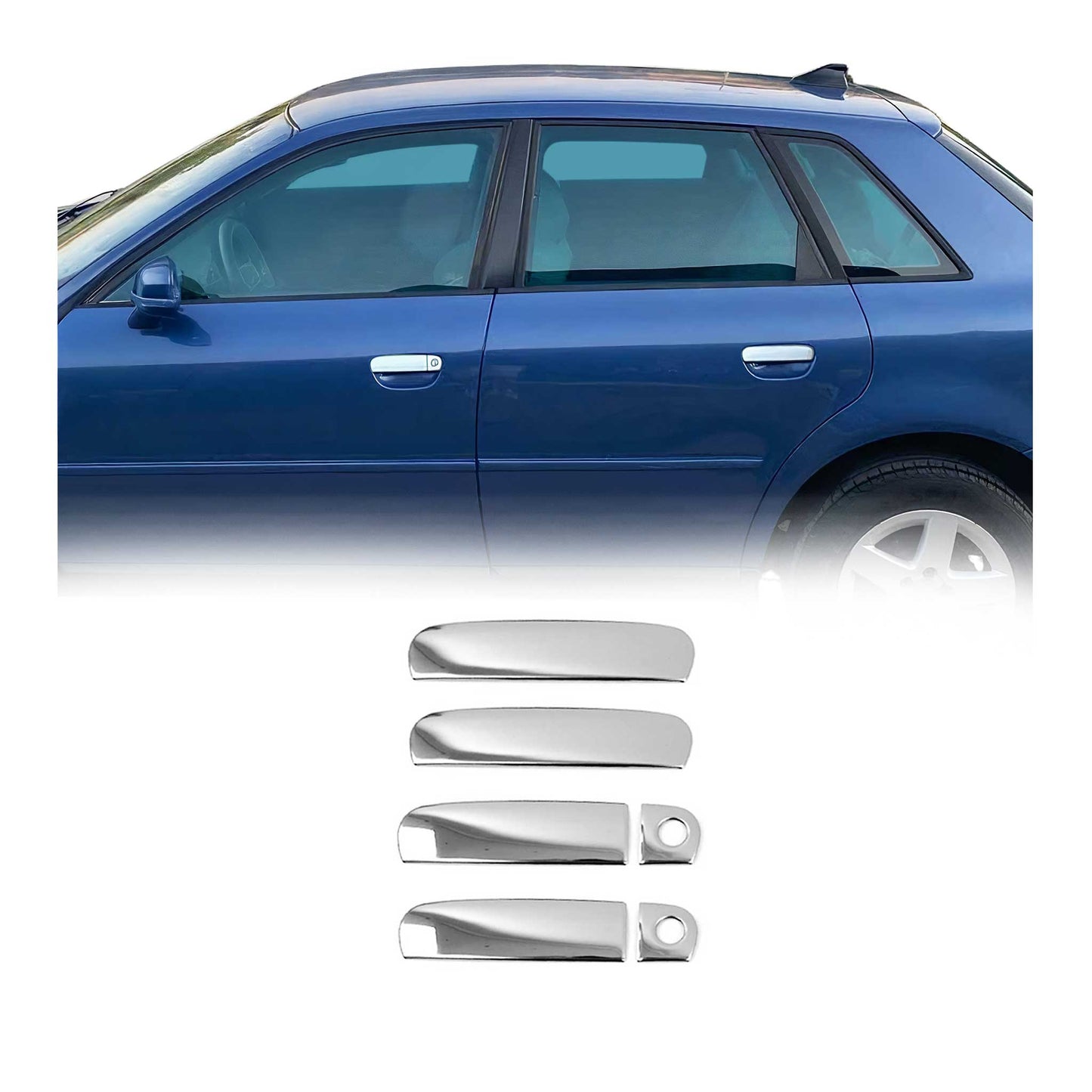 Türgriff Blende Türgriffkappen für Audi A3 8L1 1996-03 4tür Edelstahl Silber 6x