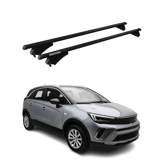 Menabo Dachträger für Opel Crossland / Crossland X 2019-2025 75kg Alu Schwarz 2x OMAC DE