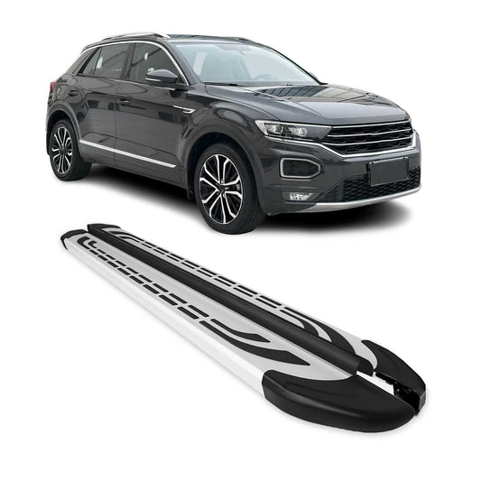 Trittbretter Seitenschweller für VW T-Roc 2017-2025 Silber Aluminium 2 tlg - autoseifert.com