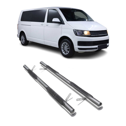 Stahl Trittbretter Schwellerrohre für VW T6 T6.1 alle 2015-2024 Langer Grau OMAC DE